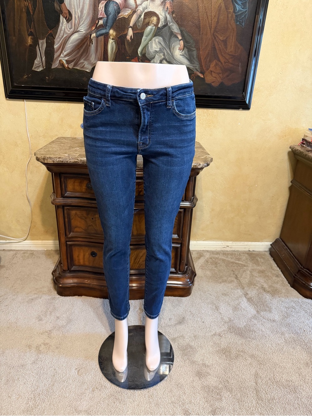VERVET BY FLYING MONKEY Indigo Cropped Skinny Jeans